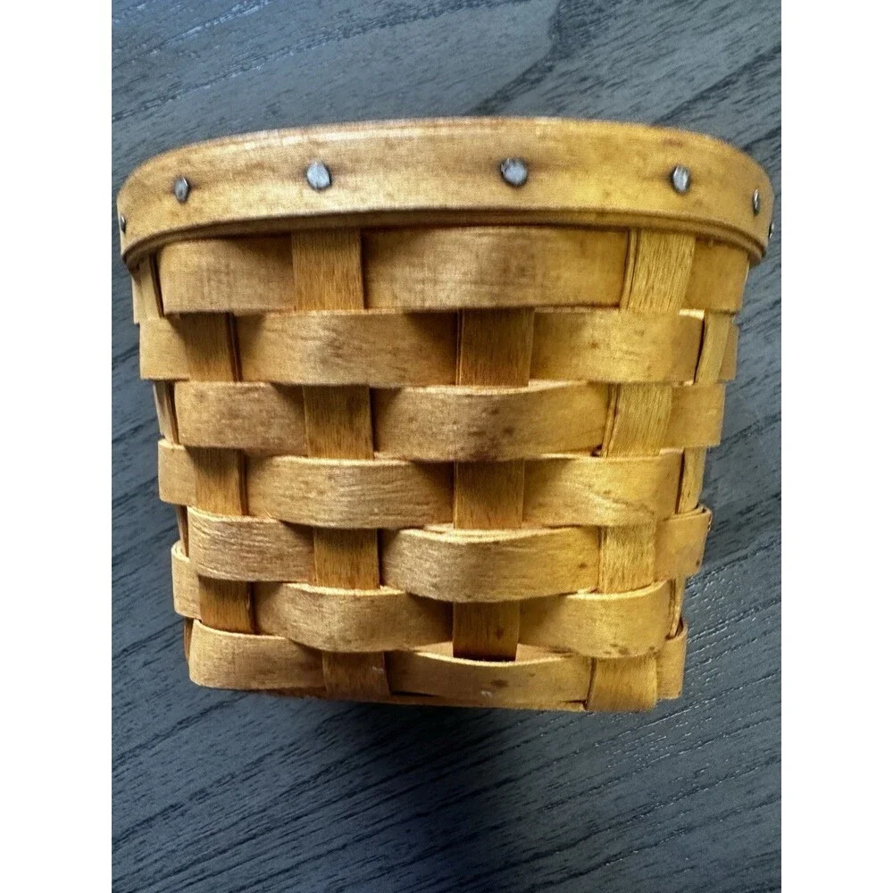 Longaberger 1998 Small 3.5” Wall Pocket Oregano Handmade Basket W/Bracket Hanger